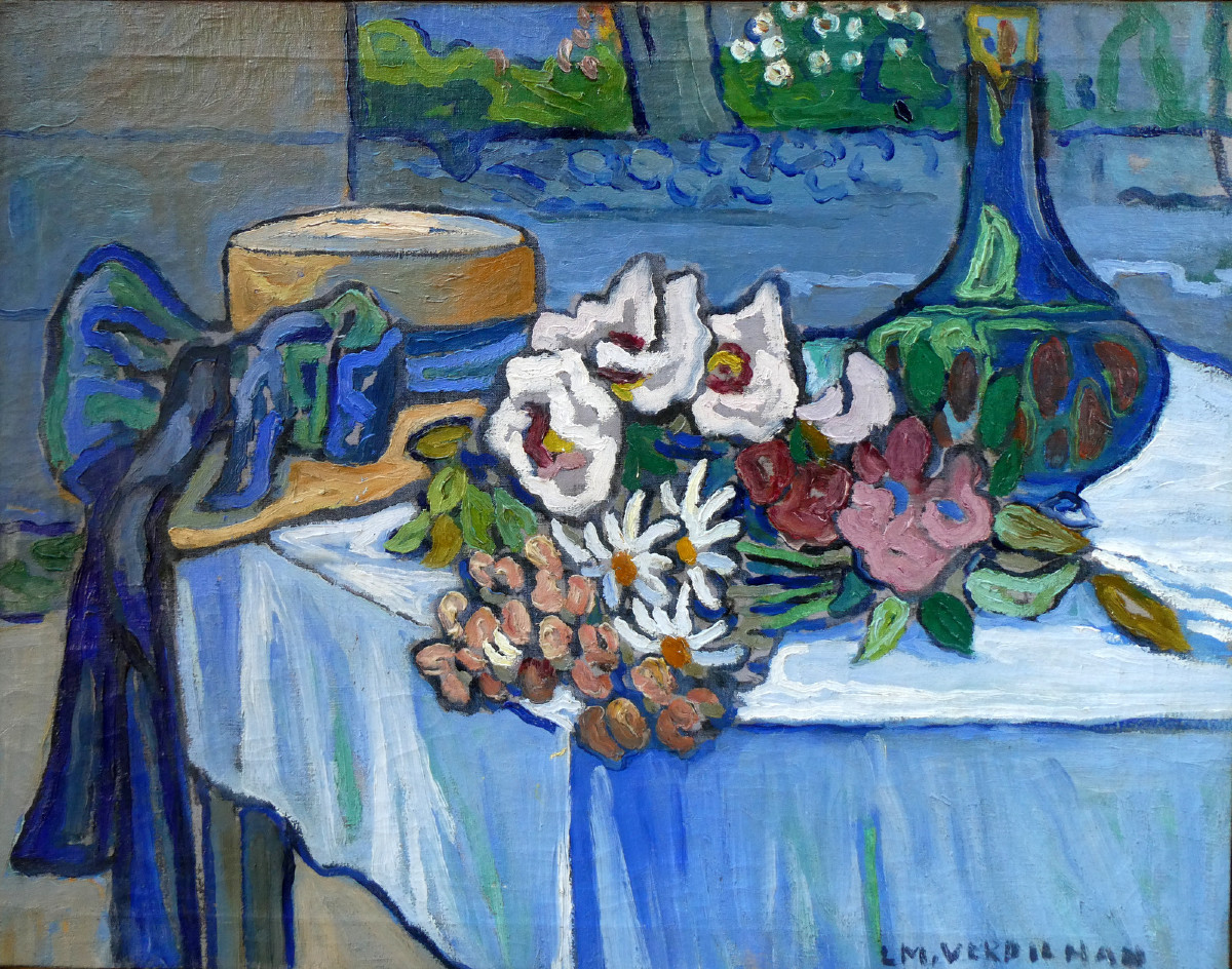 Louis Mathieu Verdilhan (1875-1928) Nature Morte aux fleurs des champs et au chapeau de paille