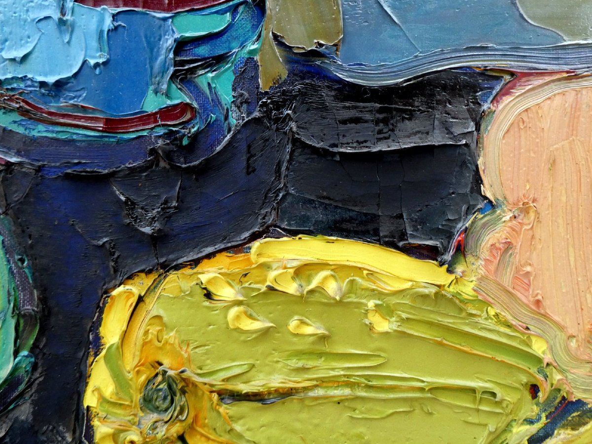 Pierre Ambrogiani (1907-1985) Still Life With Ears Of Corn And Gourds-photo-2