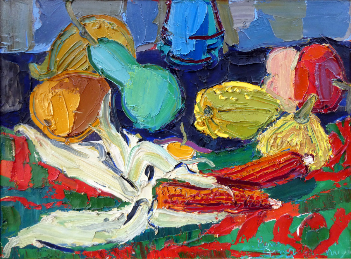 Pierre Ambrogiani (1907-1985) Still Life With Ears Of Corn And Gourds