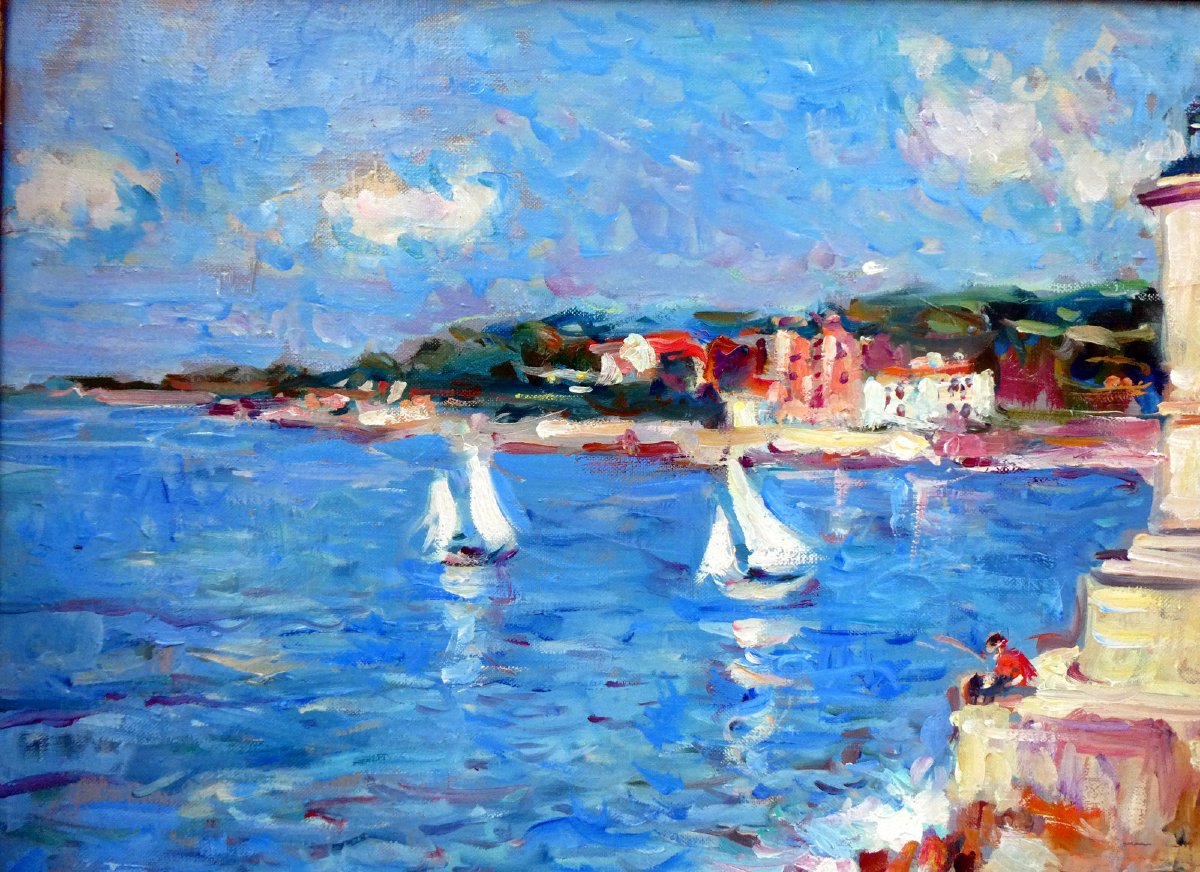 Max Agostini (1914-1997) Entrance To The Port Of Cassis-photo-4