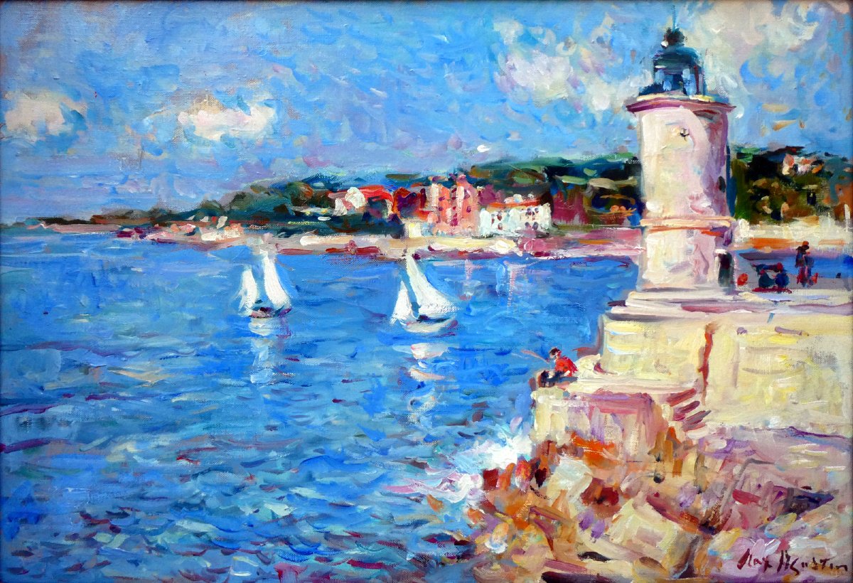 Max Agostini (1914-1997) Entrance To The Port Of Cassis-photo-2