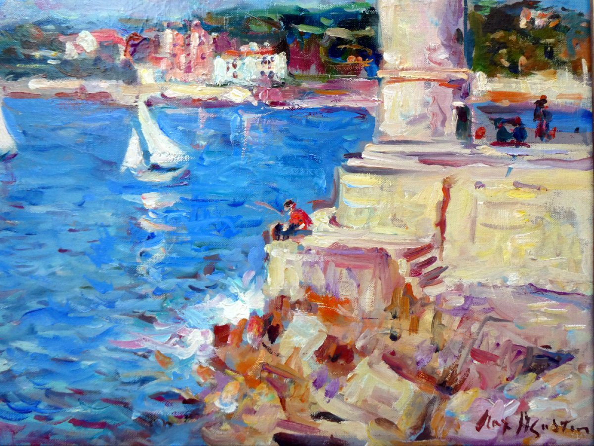 Max Agostini (1914-1997) Entrance To The Port Of Cassis-photo-3