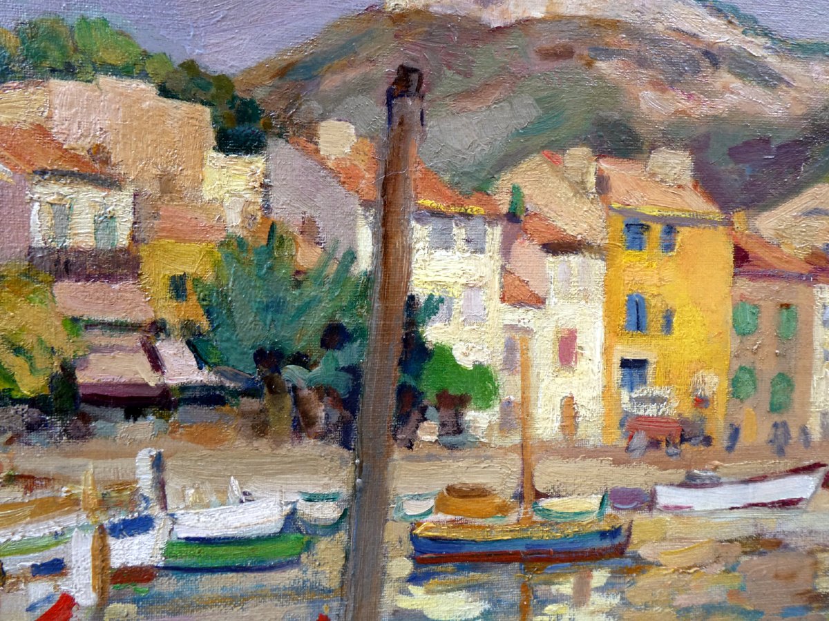 Adolphe Keller (1880-1968) The Port Of Cassis In 1939-photo-1