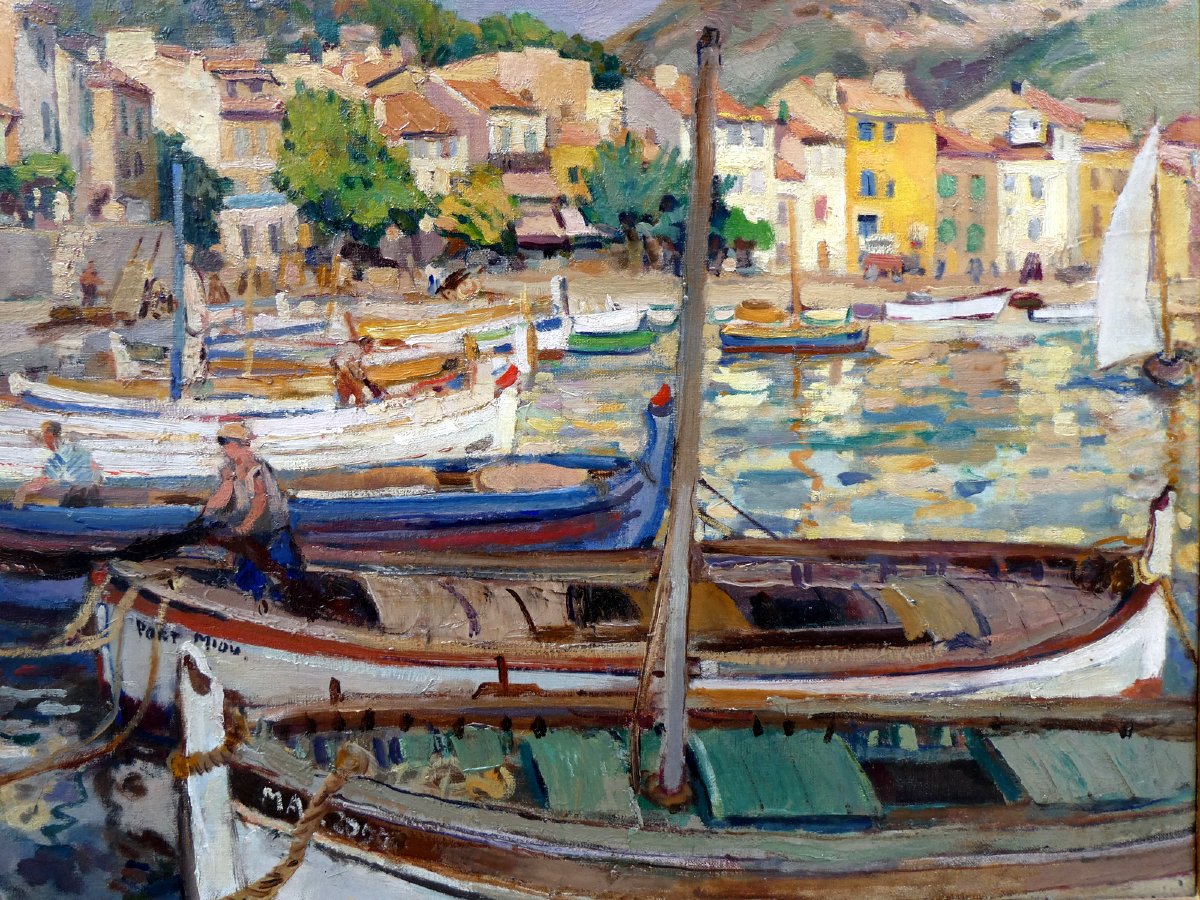 Adolphe Keller (1880-1968) The Port Of Cassis In 1939-photo-2