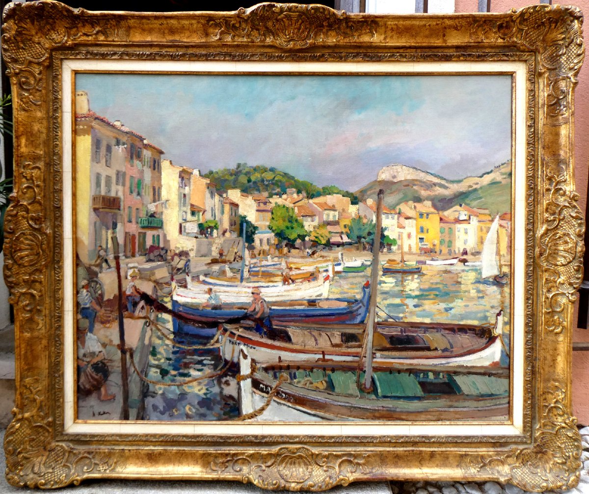 Adolphe Keller (1880-1968) The Port Of Cassis In 1939-photo-6