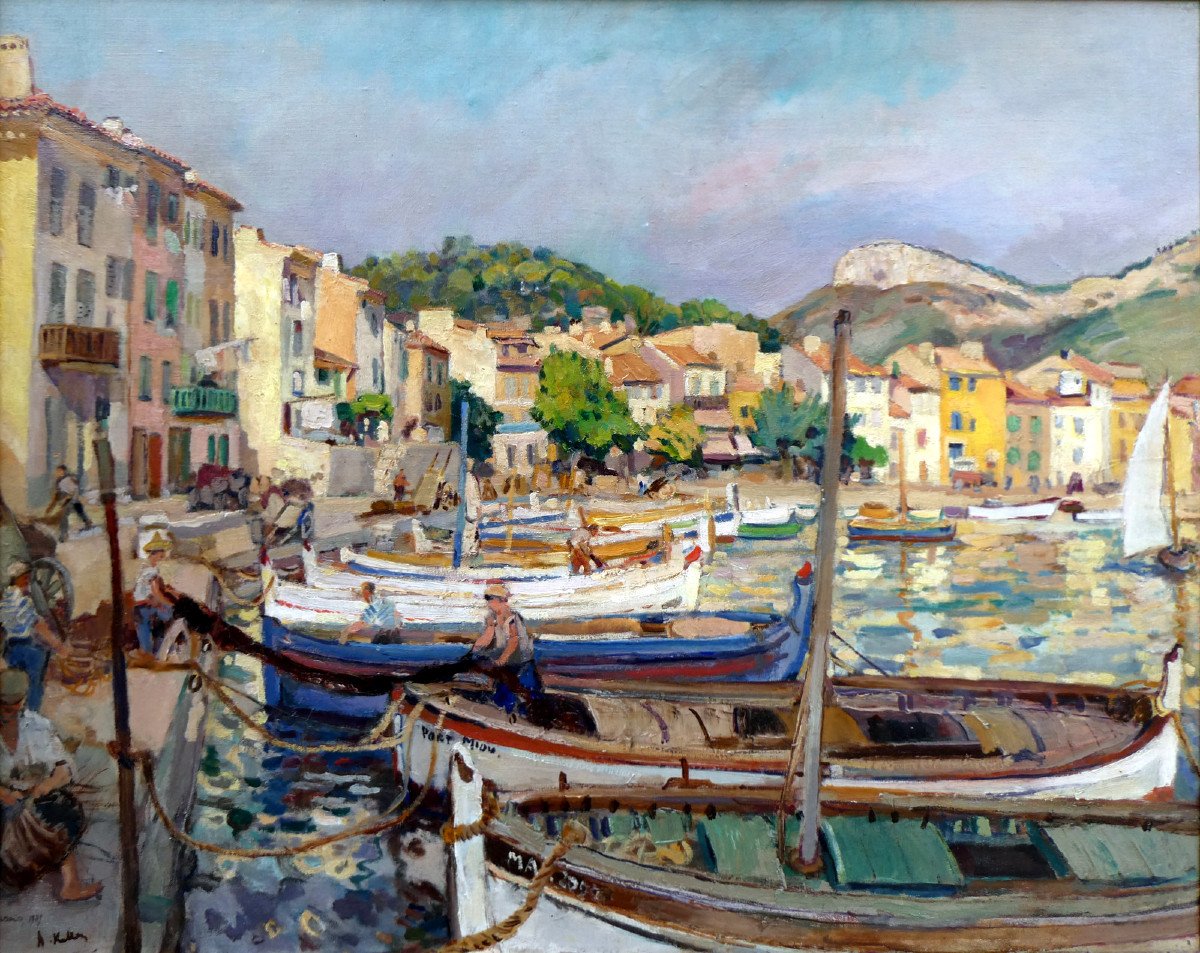 Adolphe Keller (1880-1968) The Port Of Cassis In 1939