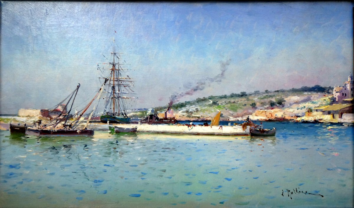 Louis Nattero (1870-1915)  Le Mole Vieux dans le Port de Cassis-photo-4