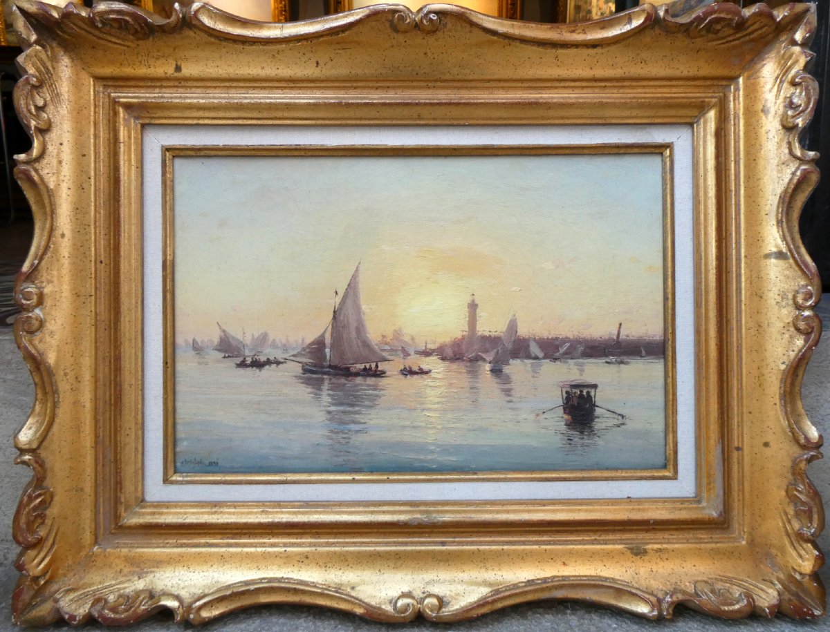 Christophe (1856-1916) Coucher de soleil sur le Bosphore en 1893-photo-2