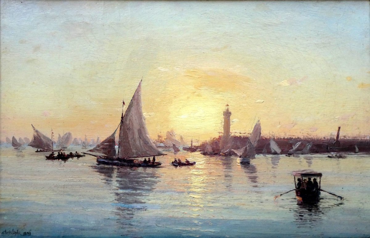 Christophe (1856-1916) Coucher de soleil sur le Bosphore en 1893-photo-1