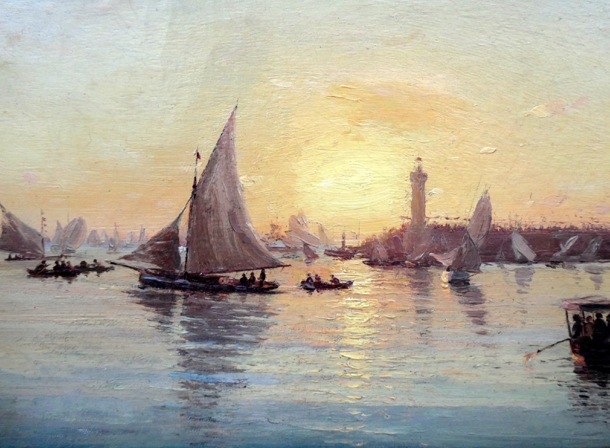 Christophe (1856-1916) Coucher de soleil sur le Bosphore en 1893-photo-6