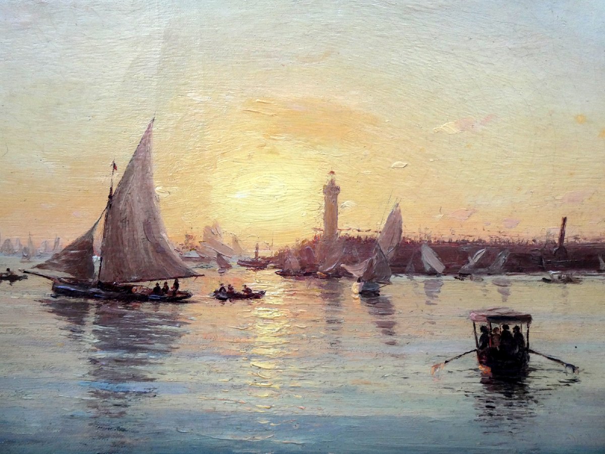 Christophe (1856-1916) Coucher de soleil sur le Bosphore en 1893-photo-7