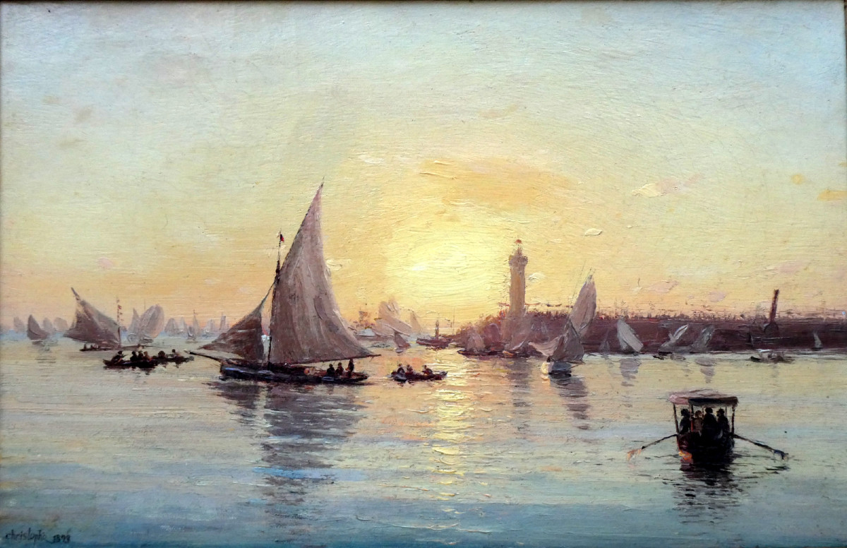 Christophe (1856-1916) Coucher de soleil sur le Bosphore en 1893