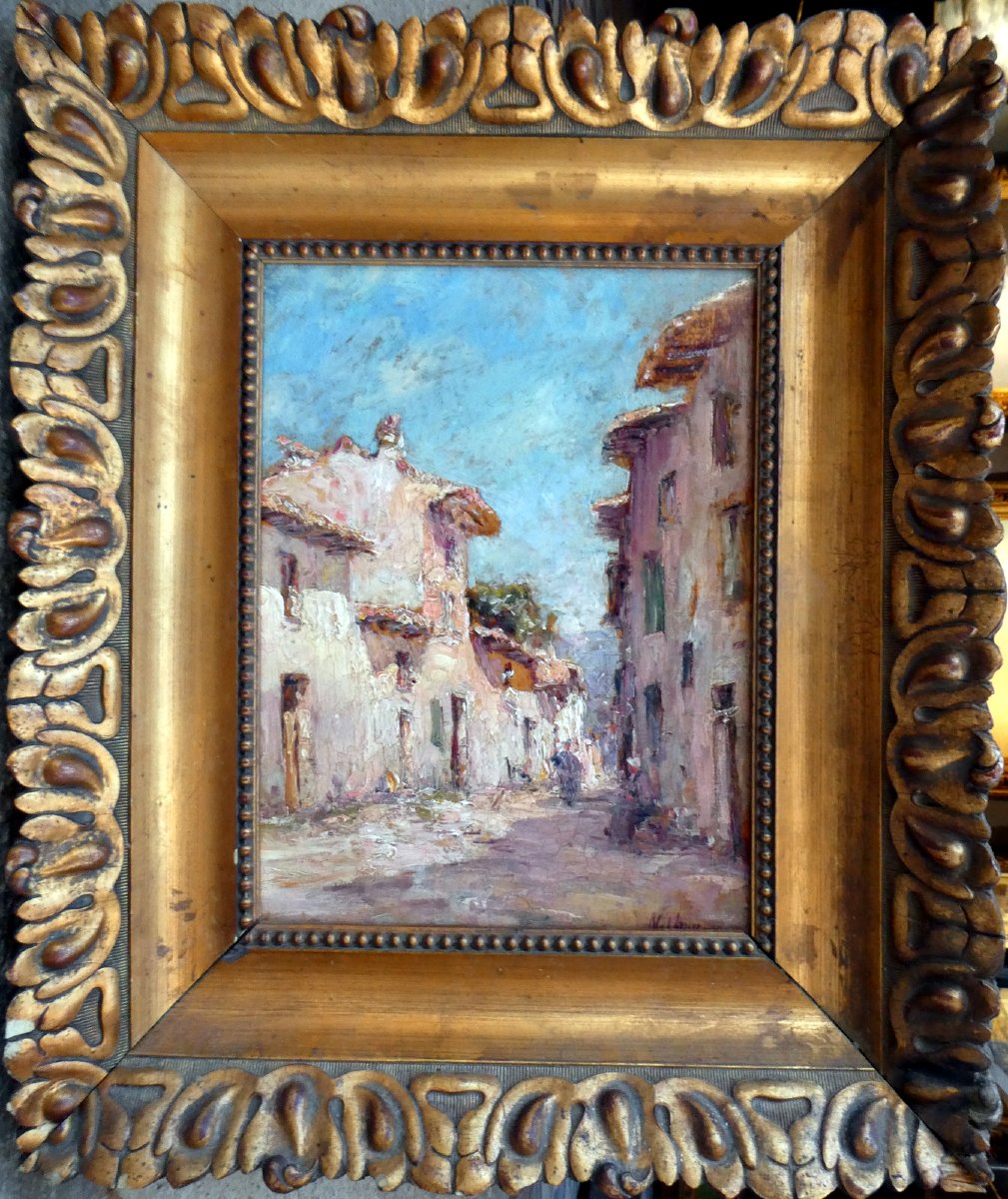 Charles Malfroy (1862-1939) Rue de Village en Provence-photo-2