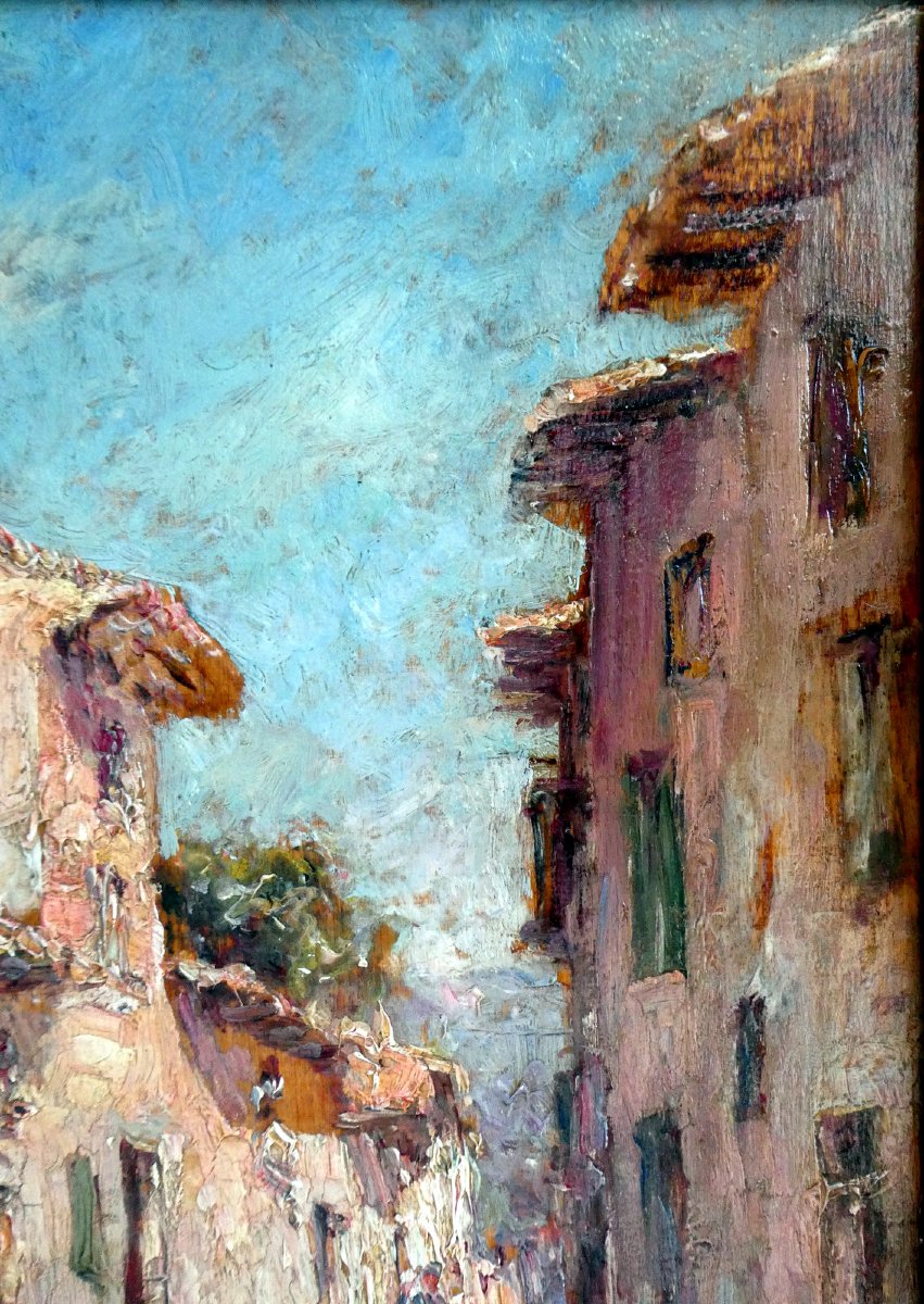 Charles Malfroy (1862-1939) Rue de Village en Provence-photo-3