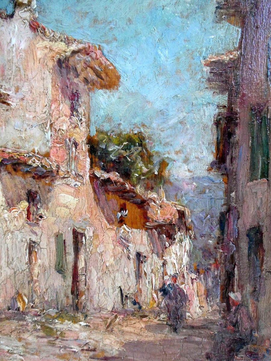 Charles Malfroy (1862-1939) Rue de Village en Provence-photo-4