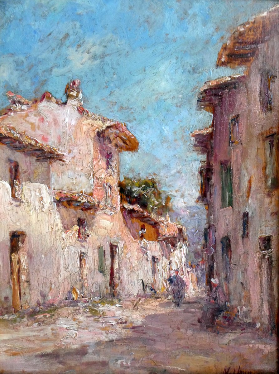 Charles Malfroy (1862-1939) Rue de Village en Provence-photo-4