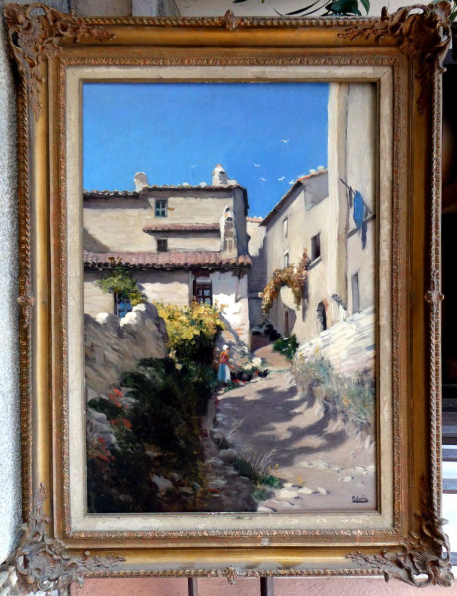 Paul Saïn (1853-1908) Rue de Village en Provence-photo-2