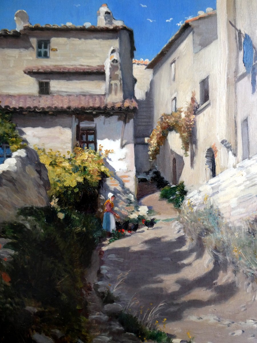Paul Saïn (1853-1908) Rue de Village en Provence-photo-4