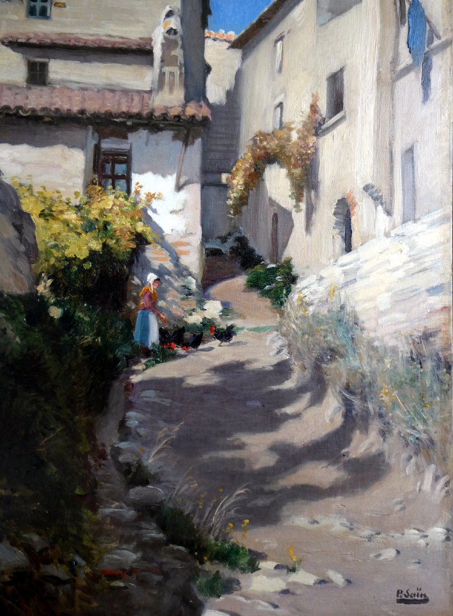 Paul Saïn (1853-1908) Rue de Village en Provence-photo-1