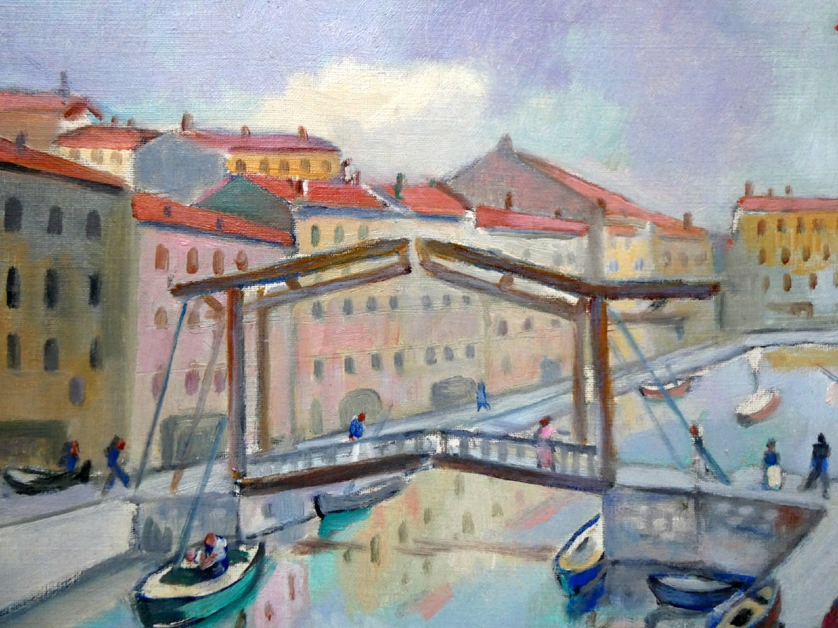 André Verdilhan (1881-1963) Le Quai du Canal à Marseille - Cours d'Estienne d'Orves-photo-3