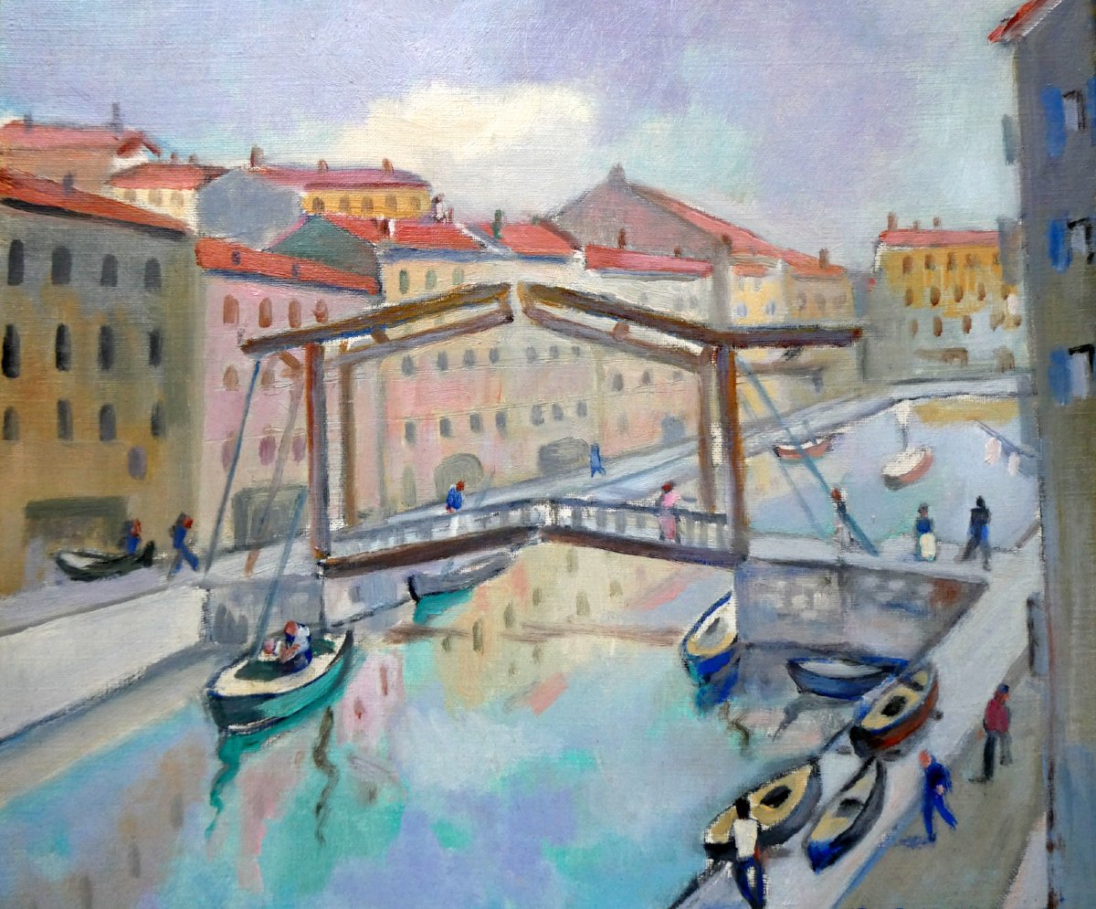 André Verdilhan (1881-1963) Le Quai du Canal à Marseille - Cours d'Estienne d'Orves-photo-1