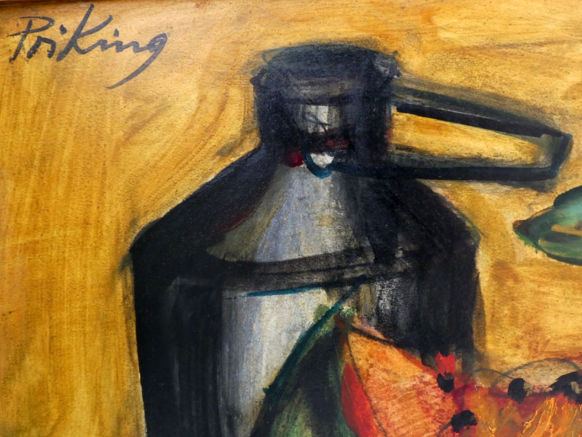 Franz Priking (1929-1979) Nature morte à la pastèque-photo-4