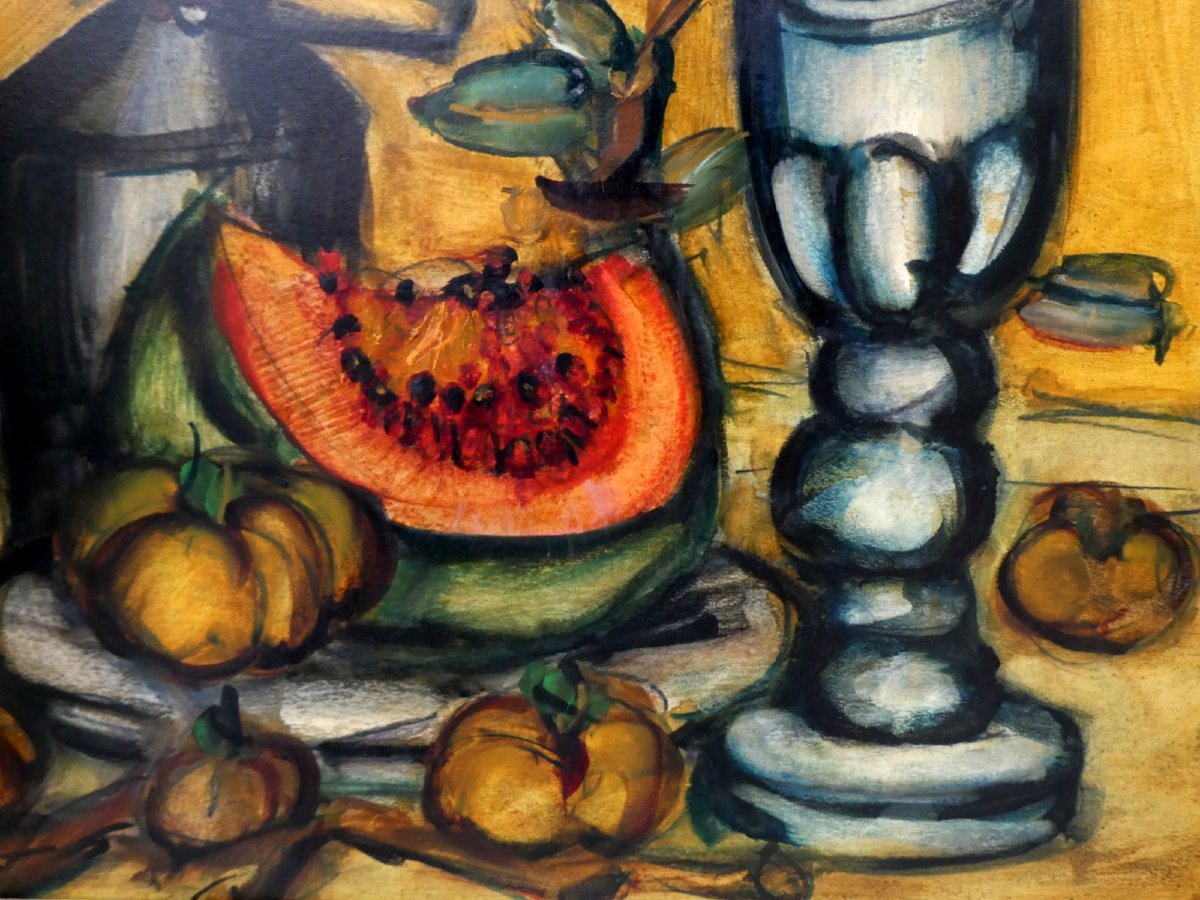 Franz Priking (1929-1979) Nature morte à la pastèque-photo-4