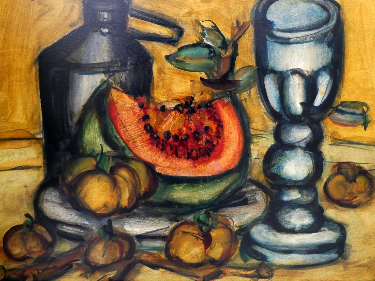 Franz Priking (1929-1979) Nature morte à la pastèque-photo-5