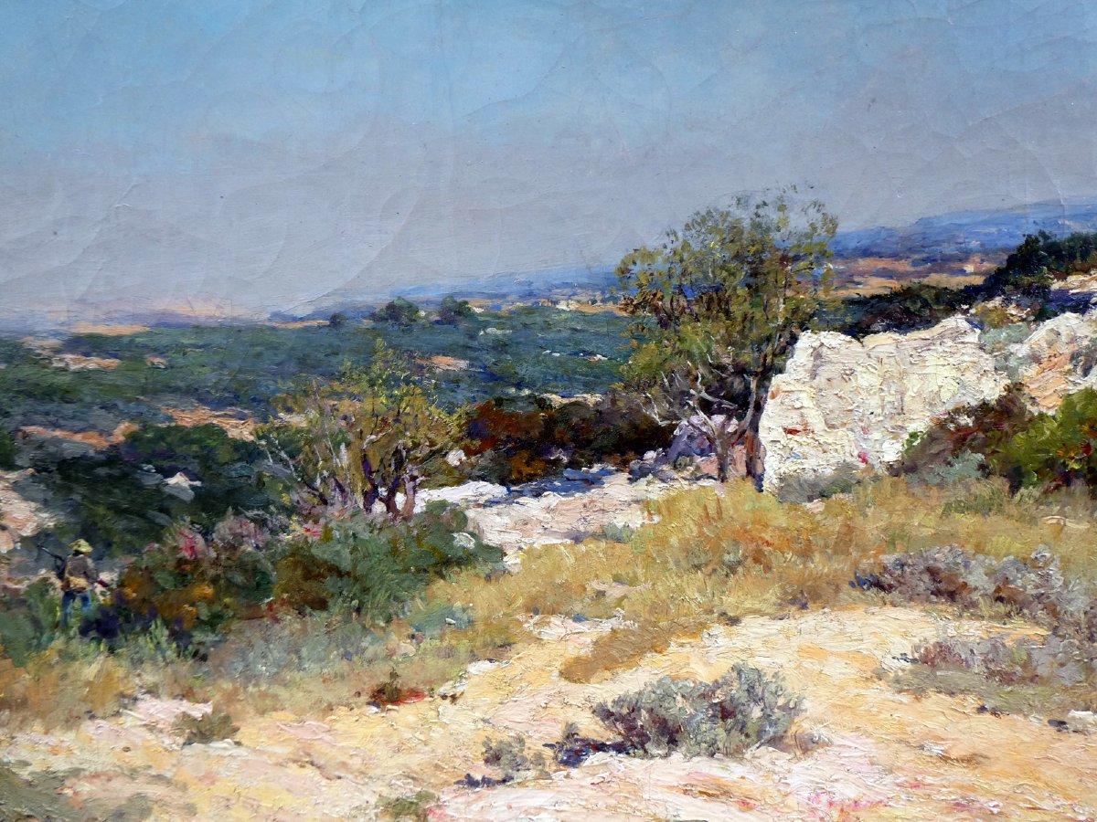 Théophile Décanis (1847-1917) Vieilles ruines dans un Paysage de Provence -photo-3