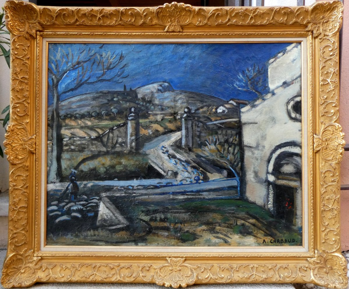 Auguste Chabaud (1882-1955) Le retour du troupeau-photo-6