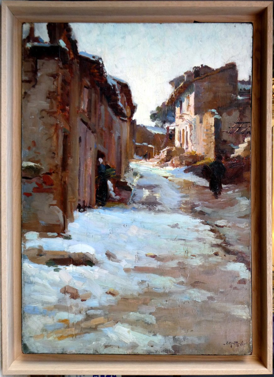 Louis Agricol Montagné (1879–1960) Steet Of Villeneuve Les Avignon In Winter-photo-2
