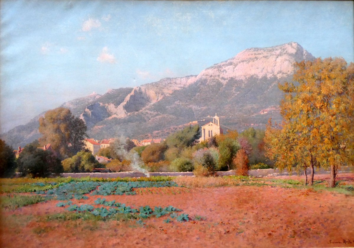 François Nardi (1861-1936) Toulon, l'automne sur le Baou des 4 Ouros