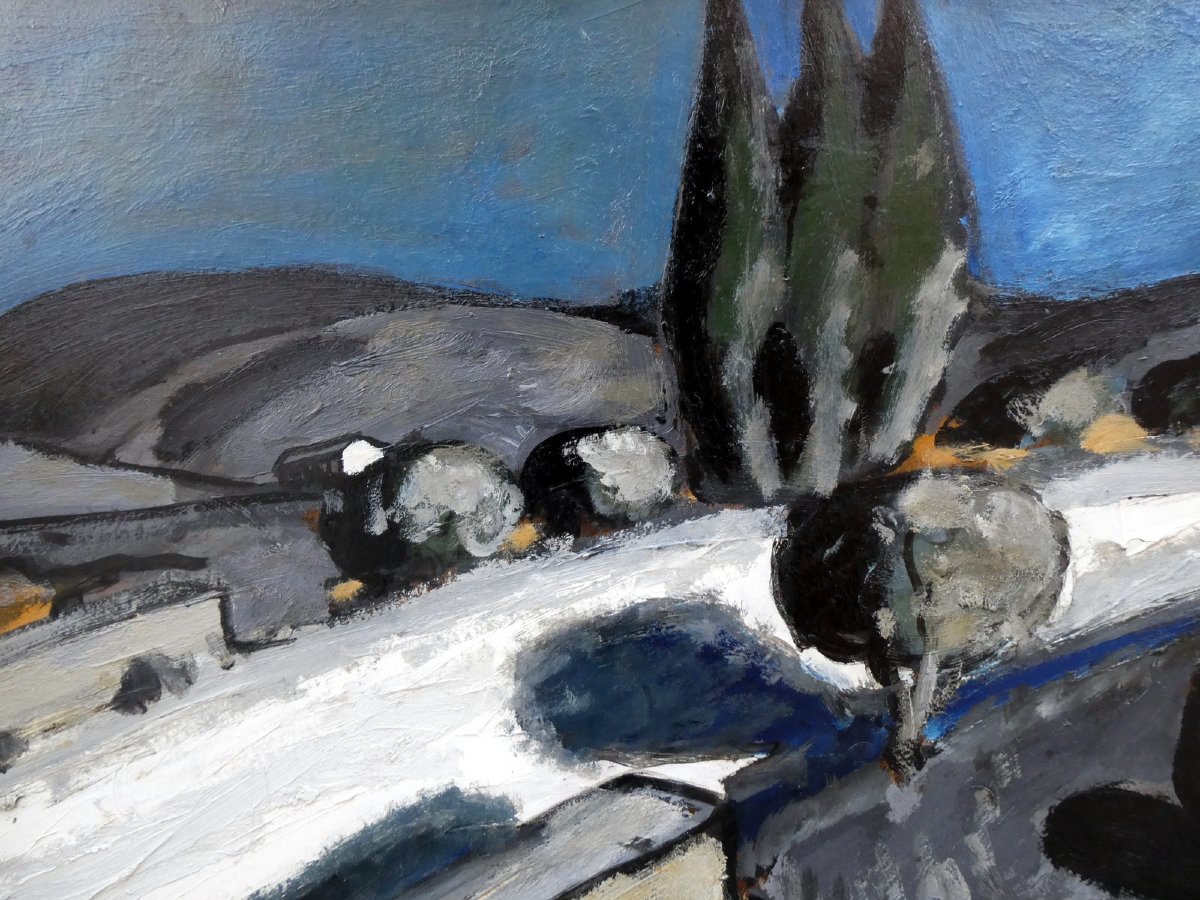 Auguste Chabaud (1882–1955) Travelers On A Bridge In The Alpilles-photo-1