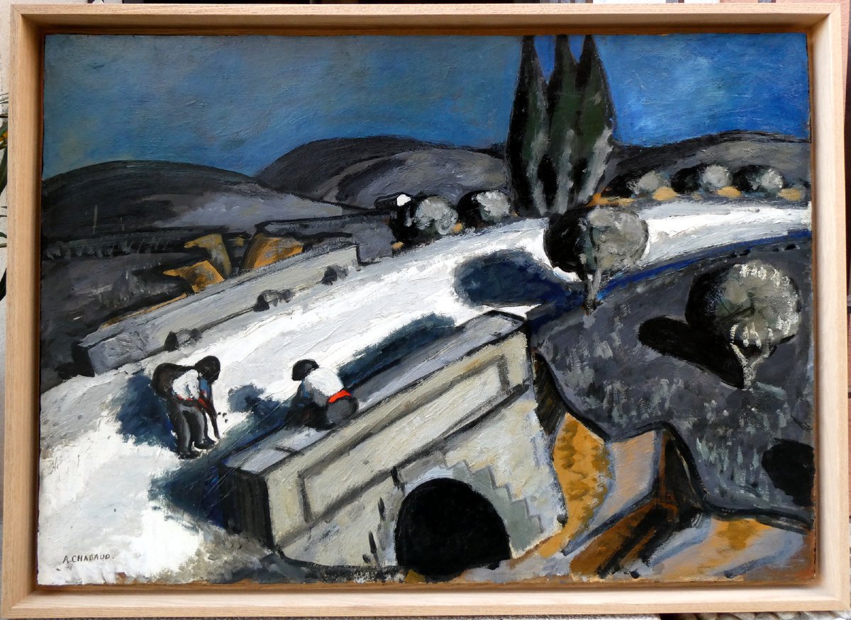 Auguste Chabaud (1882–1955) Travelers On A Bridge In The Alpilles-photo-8