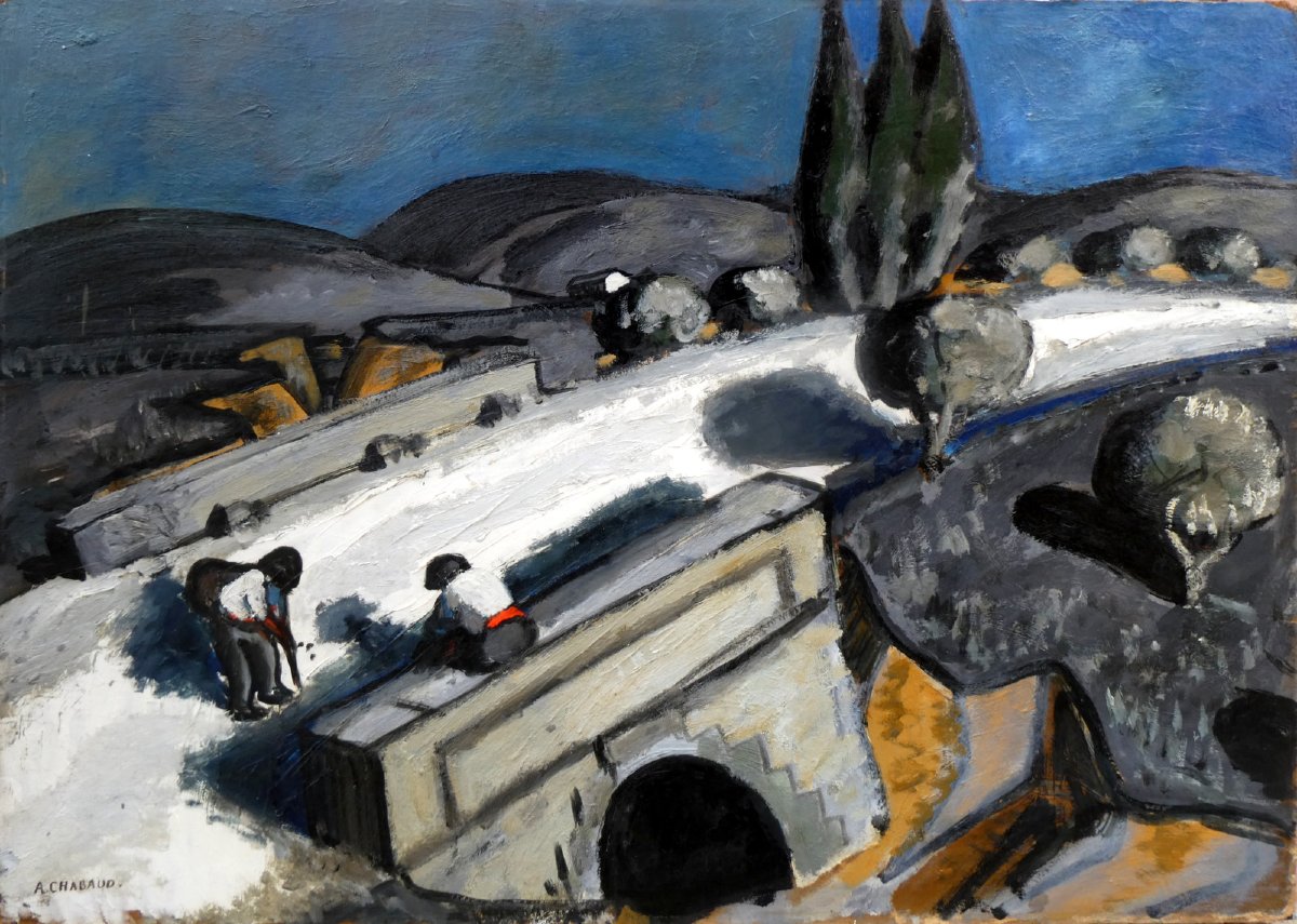 Auguste Chabaud (1882–1955) Travelers On A Bridge In The Alpilles
