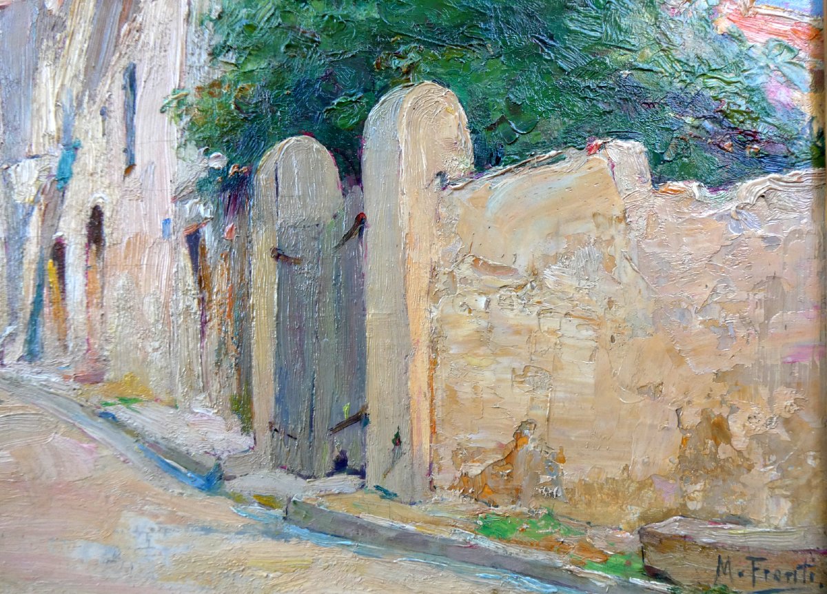 Michel Fronti (1862-1936) Vieille rue à Chateau-Gombert - Place Messine-photo-3