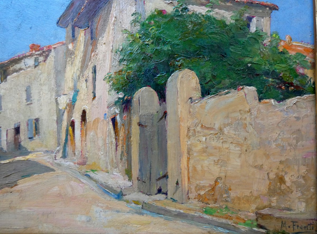 Michel Fronti (1862-1936) Vieille rue à Chateau-Gombert - Place Messine-photo-3