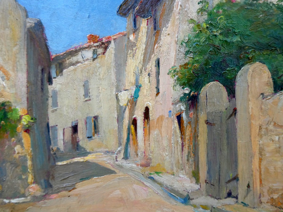 Michel Fronti (1862-1936) Vieille rue à Chateau-Gombert - Place Messine-photo-4