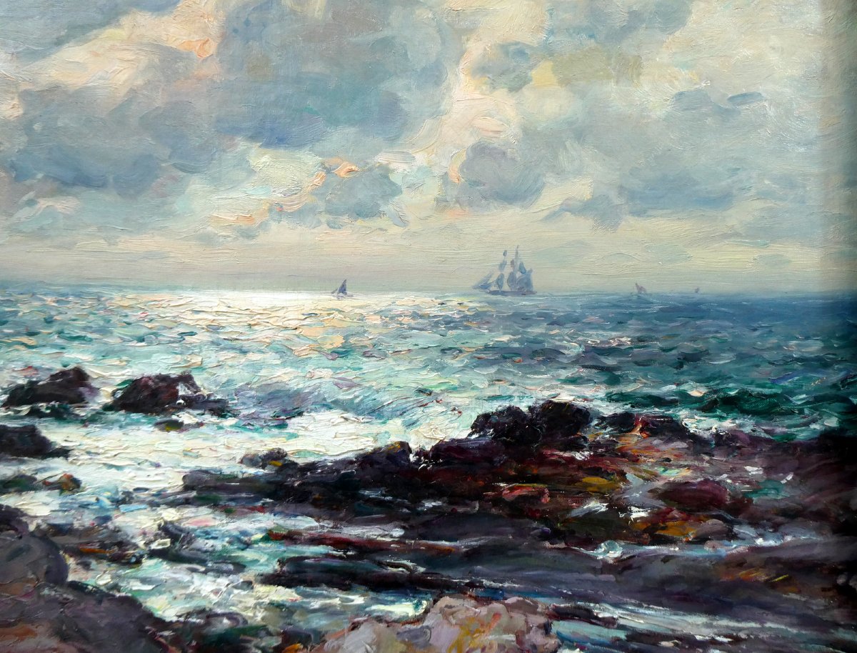 Jean-baptiste Olive (1848–1936) Seashore With Stormy Sky-photo-1