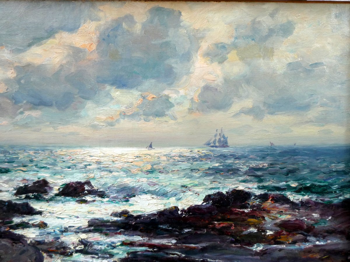 Jean-baptiste Olive (1848–1936) Seashore With Stormy Sky-photo-4
