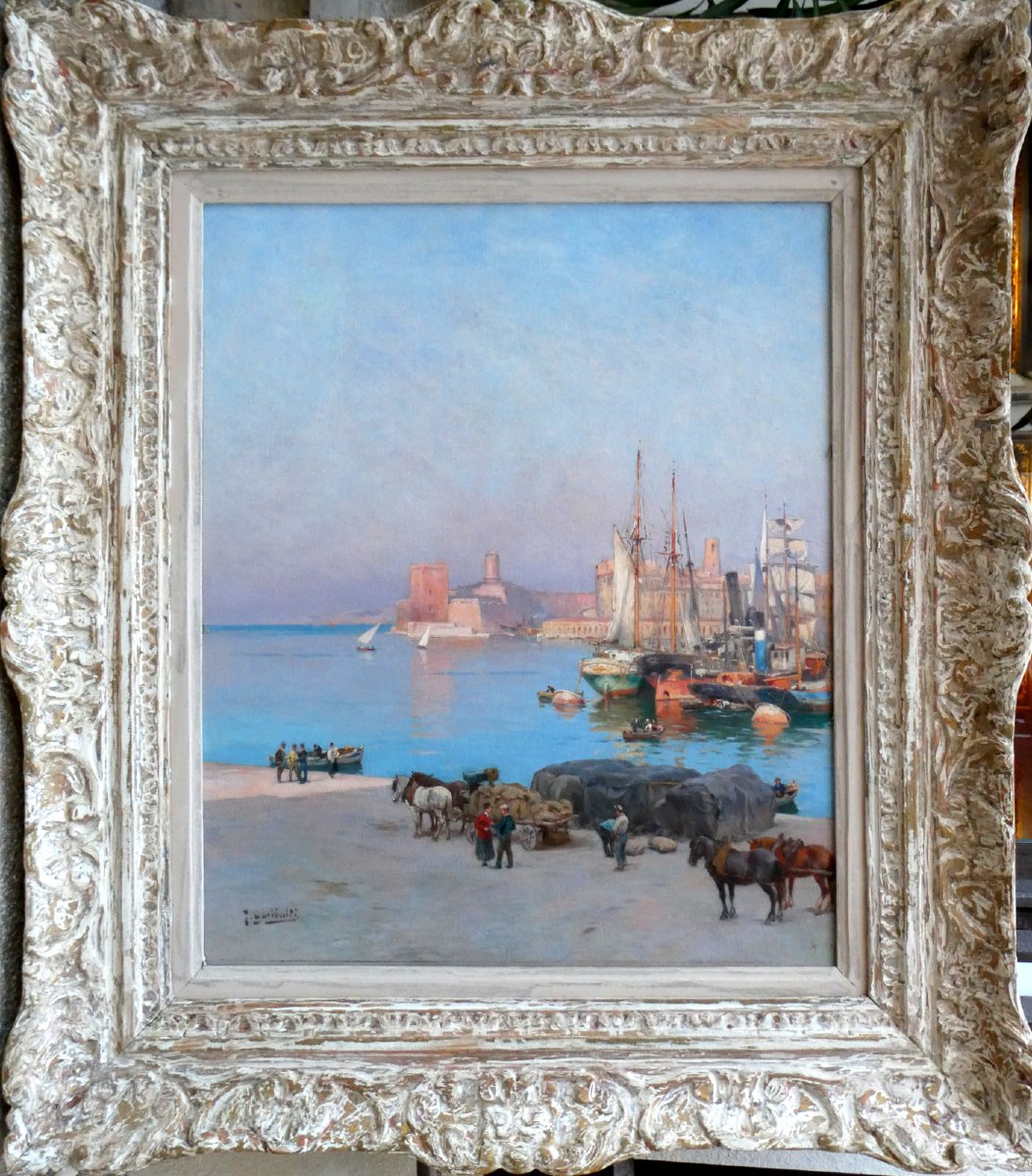 Joseph Garibaldi (1863-1941) le matin sur le Vieux Port de Marseille-photo-2