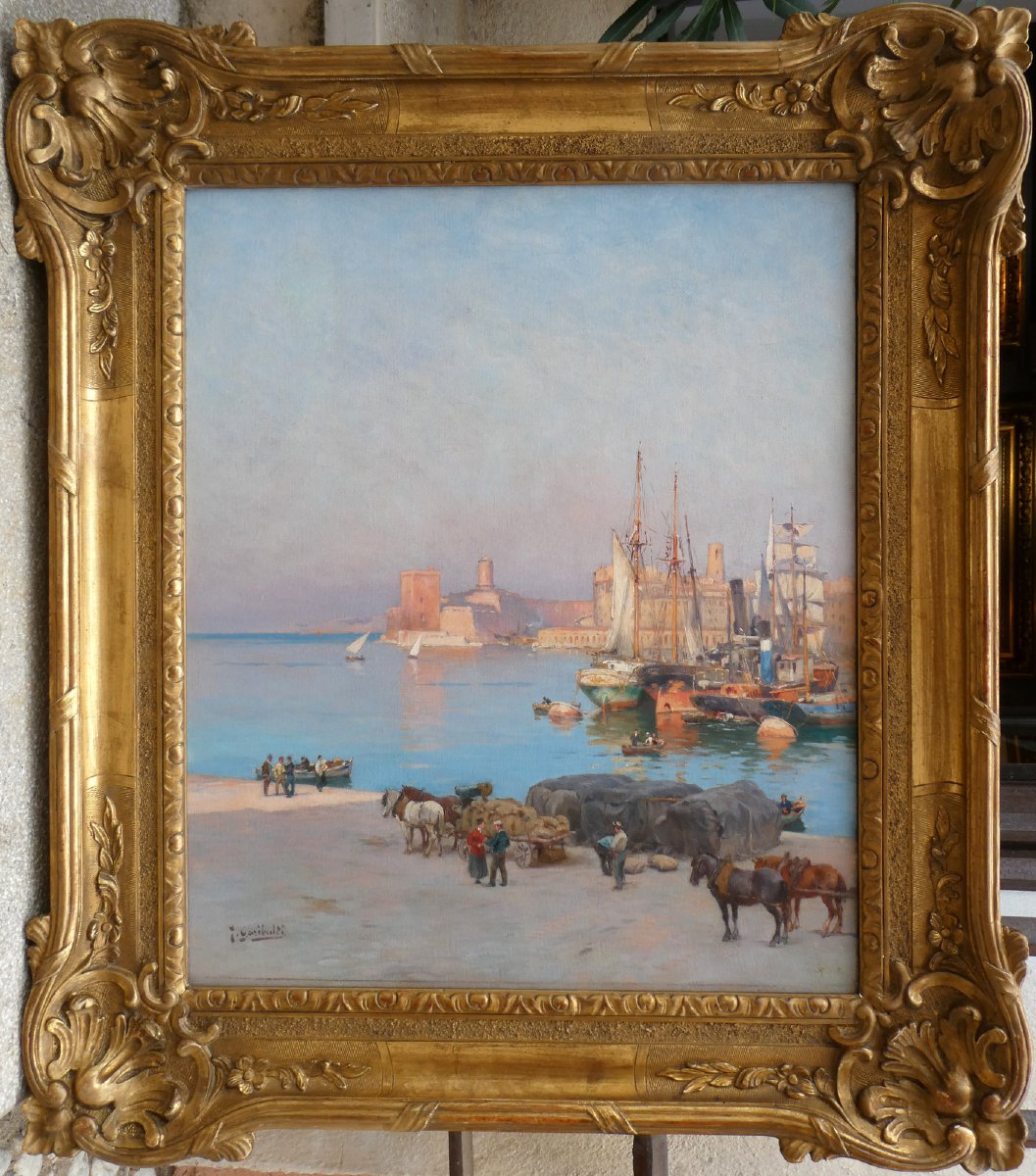 Joseph Garibaldi (1863–1941) One Morning At The Old Port Of Marseille-photo-2