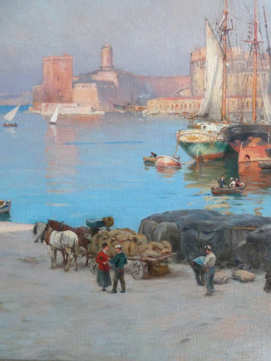 Joseph Garibaldi (1863-1941) le matin sur le Vieux Port de Marseille-photo-1