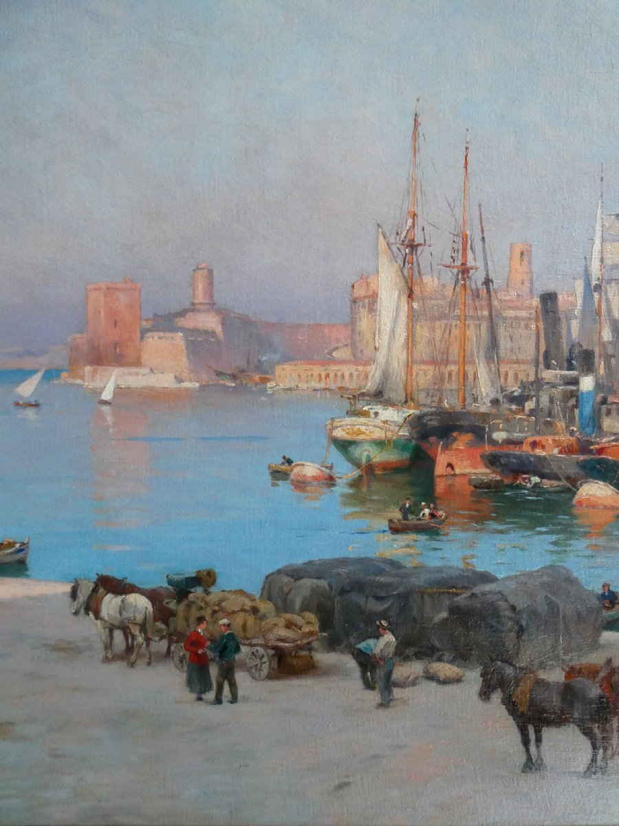 Joseph Garibaldi (1863-1941) le matin sur le Vieux Port de Marseille-photo-4