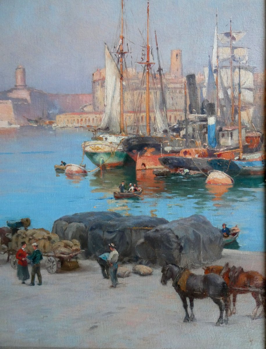 Joseph Garibaldi (1863-1941) le matin sur le Vieux Port de Marseille-photo-6
