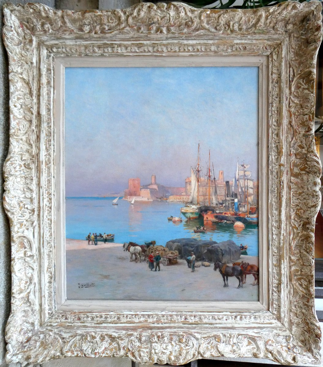 Joseph Garibaldi (1863-1941) le matin sur le Vieux Port de Marseille-photo-7