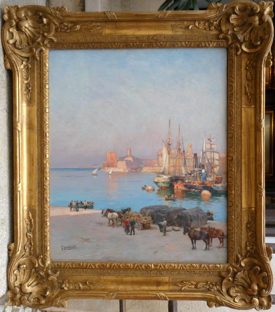 Joseph Garibaldi (1863–1941) One Morning At The Old Port Of Marseille-photo-3