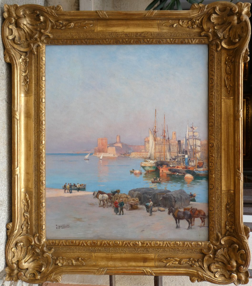 Joseph Garibaldi (1863–1941) One Morning At The Old Port Of Marseille-photo-7