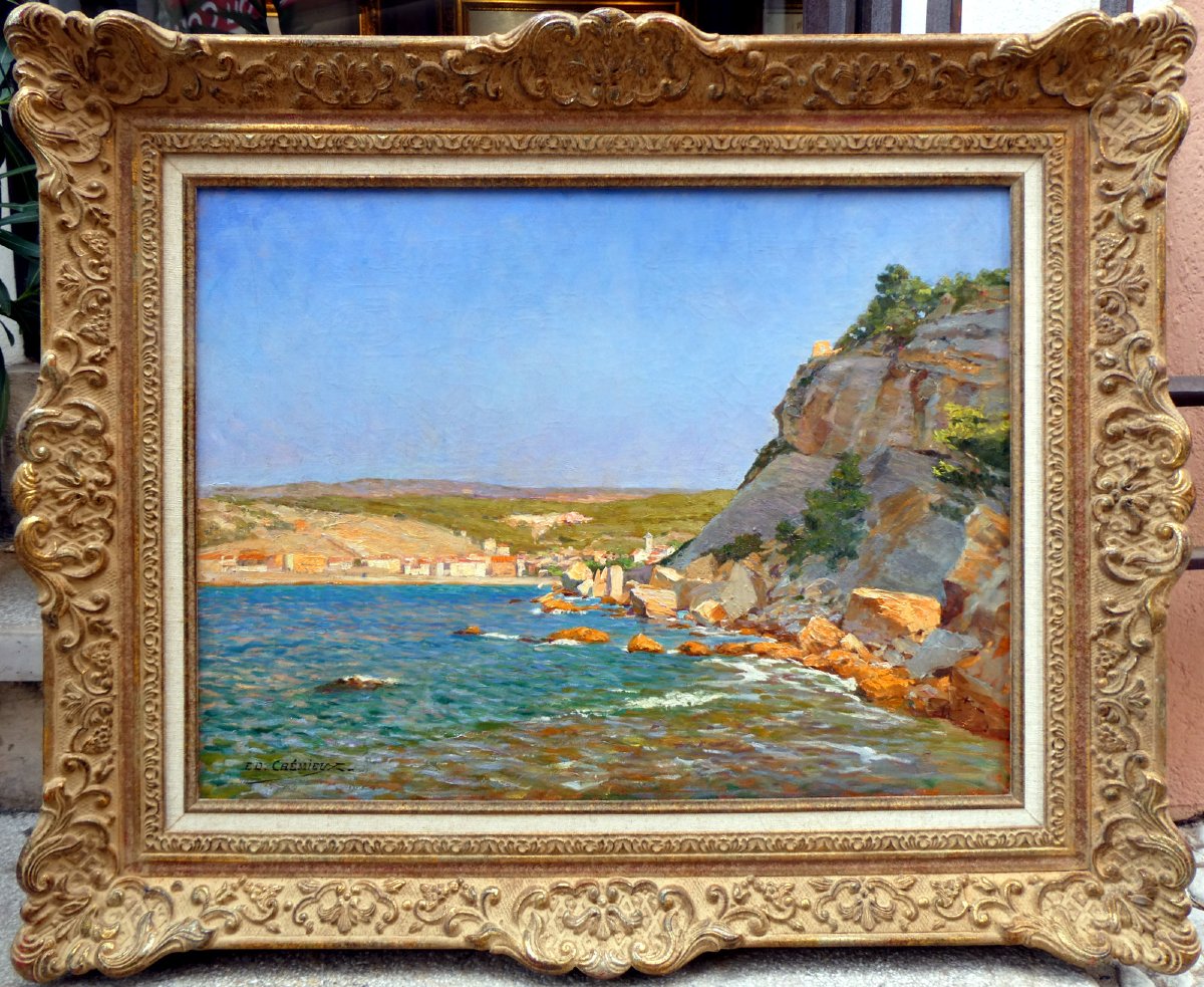 Edouard Crémieux (1856-1944) Sous le Chateau de Cassis-photo-2