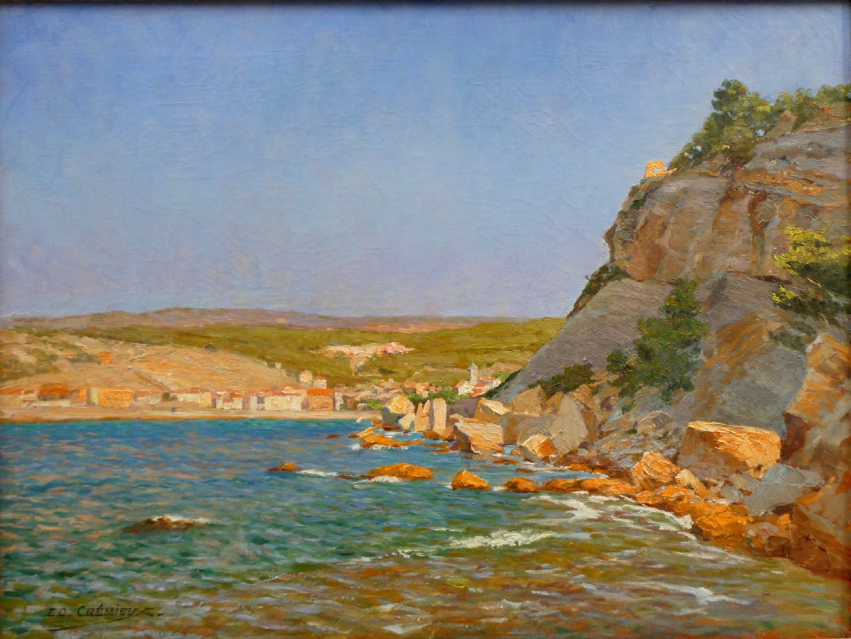 Edouard Crémieux (1856-1944) Sous le Chateau de Cassis-photo-3